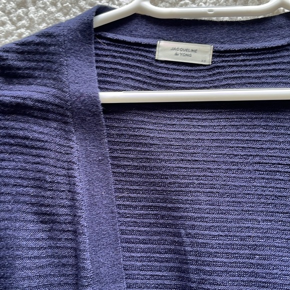 Jacqueline & Yong long dark blue cardigan, size XS - Picture 3 of 3